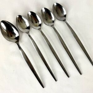 Vintage Ekco Prince Stainless Steel 4 Ice Tea Spoons 1 Tablespoons MCM Japan